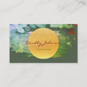 Moderne Wasserfarbe Abstrakt Elegant Gelb Visitenkarte
