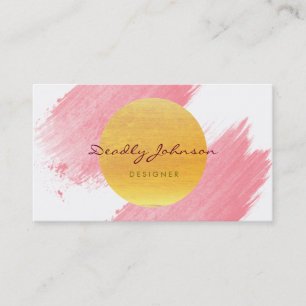 Moderne Wasserfarbe Abstrakt Elegant Rosa Gelb Visitenkarte