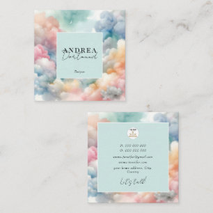 Moderne Wasserfarbe Abstrakt lila Quadratische Visitenkarte