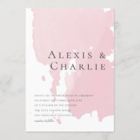 Moderne Wasserfarbe Abstrakte Hochzeitseinladung