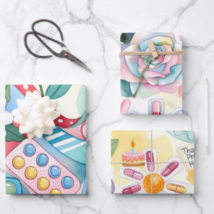 Moderne Wasserfarbe Apotheke Danke Pharm Held Geschenkpapier Set