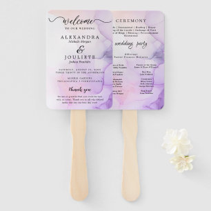 Moderne Wasserfarbe Aquamarines Hochzeitsprogram Fächer