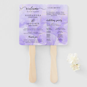 Moderne Wasserfarbe Aquamarines Hochzeitsprogram Fächer