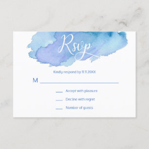 Moderne Wasserfarbe Blau Aquamarin Türkis UAWG Wed RSVP Karte