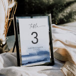 Moderne Wasserfarbe | Blaue Tischnummer<br><div class="desc">Diese moderne Aquarellblau-Tischnummer eignet sich hervorragend für eine stilvolle Hochzeit. Die minimalistische, klassische und elegante Kollektion bietet einfache Wasserfarbenpinselstriche in hübschen Schmucktönen. Die Karte druckt auf der Vorder- und Rückseite (beidseitig). Die Artikel werden genau so gedruckt, wie sie auf dem Bildschirm erscheinen, wenn Sie sie zum Warenkorb hinzufügen, sodass Sie...</div>