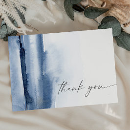 Moderne Wasserfarbe | Blue Dankykarte Dankeskarte