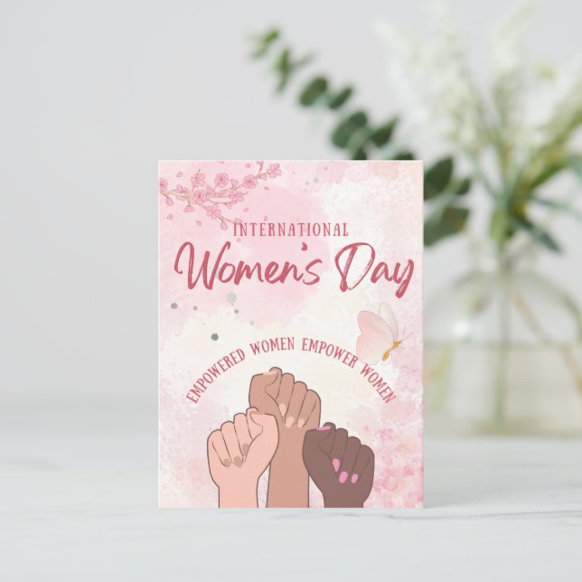 Moderne Wasserfarbe-Blumen zum Frauentag Postkarte (Stehend Vorderseite)