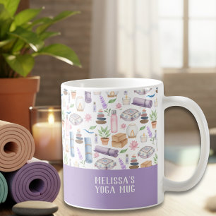 Moderne Wasserfarbe Boho Zen Yoga Ästhetik Muster Kaffeetasse