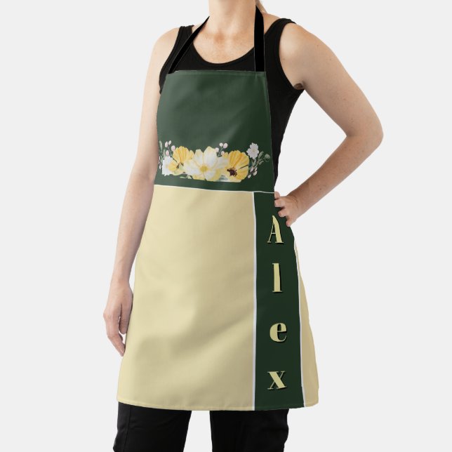 Moderne Wasserfarbe bunte Blumen & personalisieren Schürze (InSitu)
