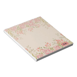 Moderne Wasserfarbe bunte Blumen und personalisier Notizblock