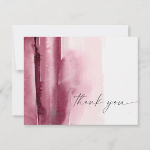 Moderne Wasserfarbe Burgundy Danke-Card Dankeskarte