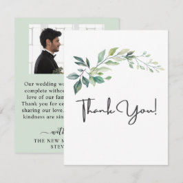 Moderne Wasserfarbe Eukalyptus Blätter Grün Dankeskarte