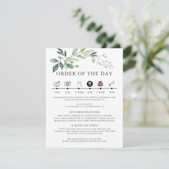 Moderne Wasserfarbe Eukalyptusblätter Grün Begleitkarte (Stehend Vorderseite)