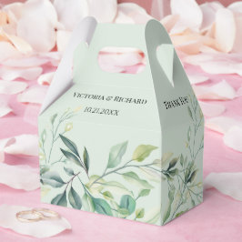 Moderne Wasserfarbe Eukalyptusblätter Grün Geschenkschachtel