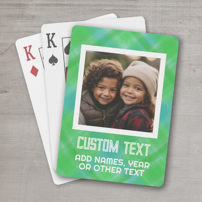 Moderne Wasserfarbe - Foto und Text Spielkarten (Personalized Playing Cards - add your photos and text)
