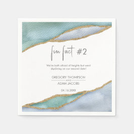 Moderne Wasserfarbe Gold duster Blauer Spaß Fakt H Serviette