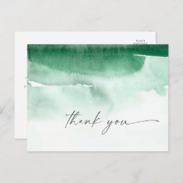 Moderne Wasserfarbe | Green Danke Postcard Postkarte