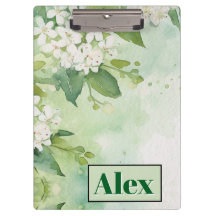 Moderne Wasserfarbe Grüne Blumen & personalisieren