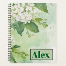 Moderne Wasserfarbe Grüne Blumen & personalisieren