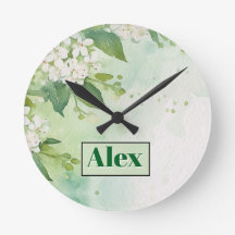 Moderne Wasserfarbe Grüne Blumen & personalisieren