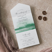 Moderne Wasserfarbe | Grüne Hochzeit