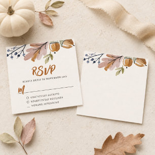 Moderne Wasserfarbe-Herbst-Thanksgiving-Dinner-RSV Begleitkarte