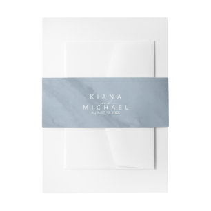Moderne Wasserfarbe Hochzeit Dusty Blue ID816 Einladungsbanderole