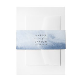 Moderne Wasserfarbe | Hochzeitsstipps mit blauen S Einladungsbanderole