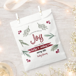 Moderne Wasserfarbe "Joy" Candy Cane Baby Dusche Geschenktütchen