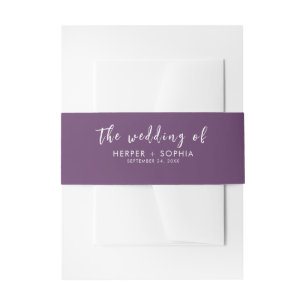 Moderne Wasserfarbe Lila Hochzeit Einladungsbanderole