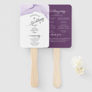 Moderne Wasserfarbe Lila Hochzeit Fächer