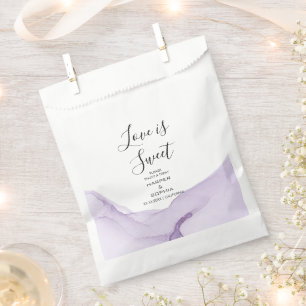 Moderne Wasserfarbe Lila Hochzeit Geschenktütchen