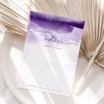 Moderne Wasserfarbe | Lila Hochzeitsratenkarte Hinweiskarte<br><div class="desc">Diese moderne lila Hochzeitsratenkarte in Aquarell eignet sich hervorragend für eine stilvolle Hochzeit und eignet sich für jede Veranstaltung. Die minimalistische, klassische und elegante Kollektion bietet einfache Wasserfarbenpinselstriche in hübschen Schmucktönen. Diese Ratschläge können als Gästebuchalternative für Hochzeitsempfang, Brautparty, Babydusche oder Abschlussfeier verwendet werden. Personalisieren Sie die Karte mit den Namen...</div>