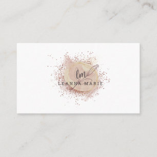 Moderne Wasserfarbe mit Roségold-Glitter-Rouge Visitenkarte