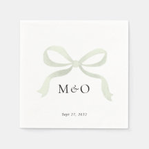 Moderne Wasserfarbe-Monogramm-Hochzeit in Salbeigr