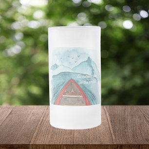 Moderne Wasserfarbe Natur Sehen Sie Die Welt Zitat Mattglas Bierglas