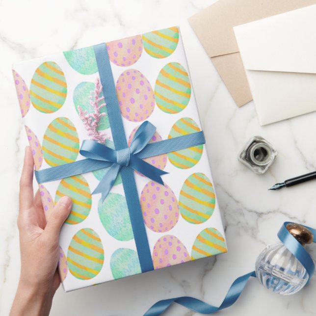 Moderne Wasserfarbe-Oster-Ei-Muster Geschenkpapier (Schenken)