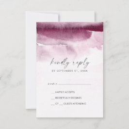 Moderne Wasserfarbe | Red Simple RSVP Card Karte