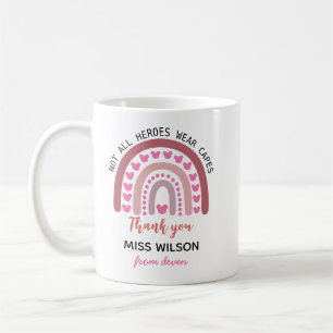 Moderne Wasserfarbe Regenbogen-Lehrer Danke Kaffeetasse