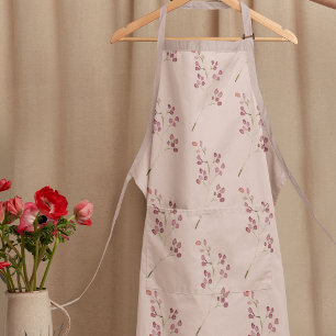 Moderne Wasserfarbe Rotes Blumenmuster Schürze