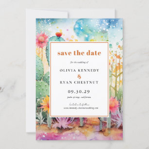 Moderne Wasserfarbe Südwestwüste Save the Date Einladung