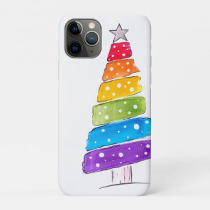 Moderne Wasserfarbe Weihnachten farbenfroher Tanne Case-Mate iPhone Hülle