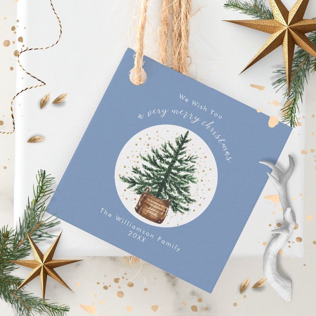 Moderne Wasserfarbe-Weihnachtsbaum Minimal Einfach Geschenkanhänger (Von Creator hochgeladen)