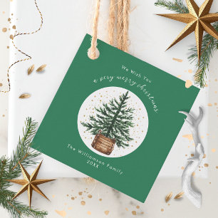 Moderne Wasserfarbe-Weihnachtsbaum-Minimal-Einfach Geschenkanhänger