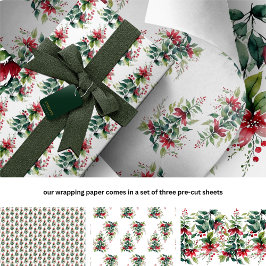 Moderne Wasserfarbe Weihnachtsbaum Weihnachtsfeier Geschenkpapier Set