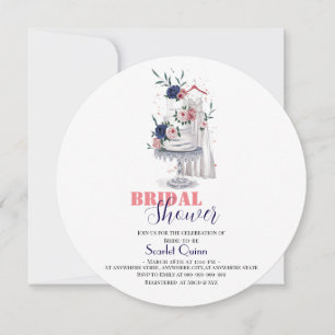 Moderne Wasserfarbe weiße Hochzeitskleid mit Kuche Save The Date