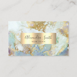 Moderne Wasserfarben Alkohol Tinte Gold Foil marmo Visitenkarte