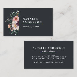 Moderne Wasserfarben Blumen und Blattwerk elegant Visitenkarte