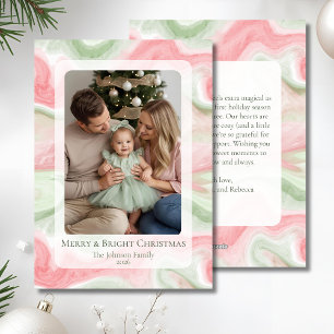 Moderne Wasserfarben-Feiertags-Foto-Flatcard Feiertagskarte