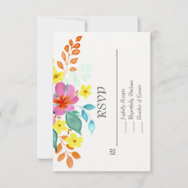 Moderne Wasserfarben Florals in lebhaften Farben Dankeskarte
